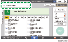 Illustrasjon av betjeningspanelet