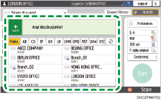 Illustrasjon av betjeningspanelet