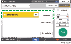 Illustrasjon av betjeningspanelet