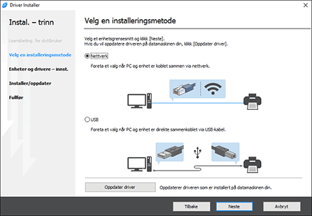 Illustrasjon av driverinstallasjon