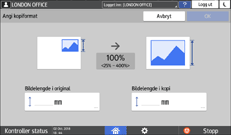 Illustrasjon av betjeningspanelet