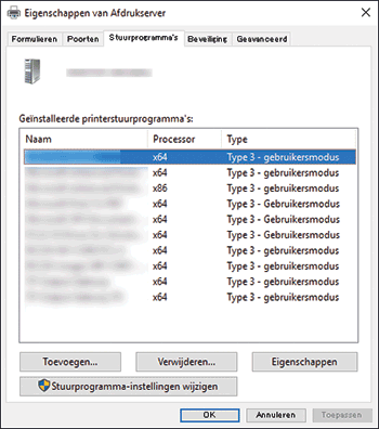 Illustratie stuurprogrammascherm