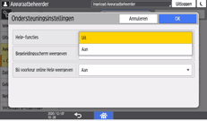 Afbeelding van bedieningspaneel