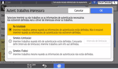 Ilustração do ecrã do painel de operação