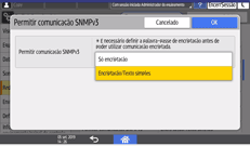 Ilustração do ecrã do painel de operação