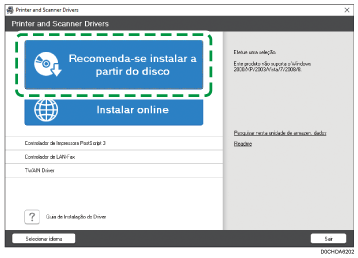 Ilustração do programa de instalação de drivers