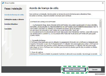 Ilustração do programa de instalação de drivers