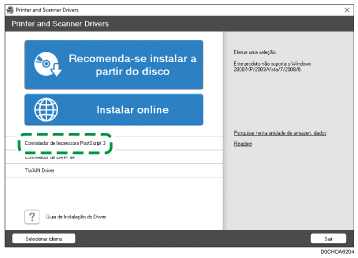 Ilustração do programa de instalação de drivers
