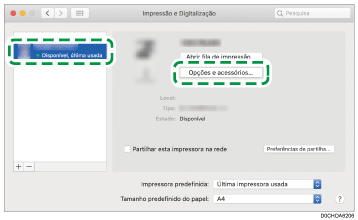 Ilustração do ecrã do driver