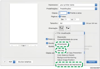 Ilustração do ecrã do driver