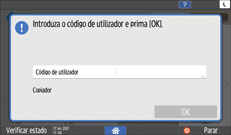 Ilustração do ecrã do painel de operação