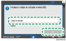 Ilustração do ecrã do painel de operação