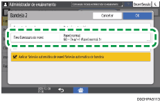 Ilustração do ecrã do painel de operação