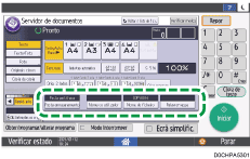 Ilustração do ecrã do painel de operação
