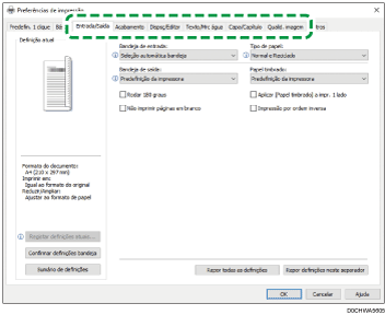 Ilustração do ecrã do driver