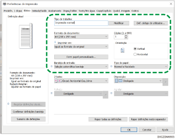 Ilustração do ecrã do driver