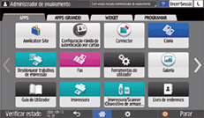 Ilustração do ecrã do painel de operação