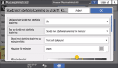 Bild på användarpanelens skärm