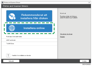 Bild på installation av drivrutin
