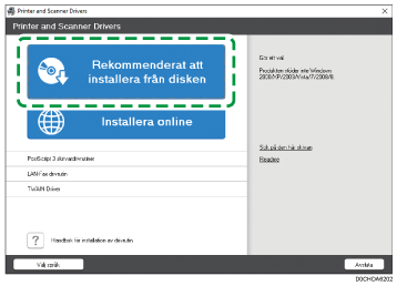 Bild på installation av drivrutin