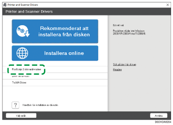 Bild på installation av drivrutin