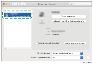 Bild på drivrutinens skärmbild