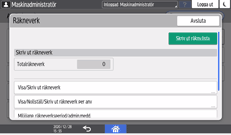 Bild på användarpanelens skärm