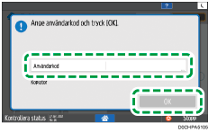 Bild på användarpanelens skärm