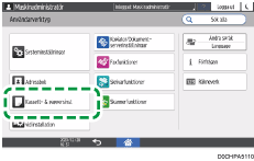 Bild på användarpanelens skärm