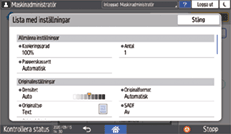 Bild på användarpanelens skärm