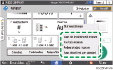 Bild på användarpanelens skärm