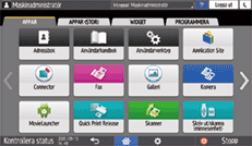 Bild på användarpanelens skärm