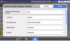 İşletim paneli ekran görseli