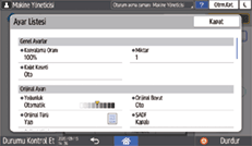 İşletim paneli ekran görseli
