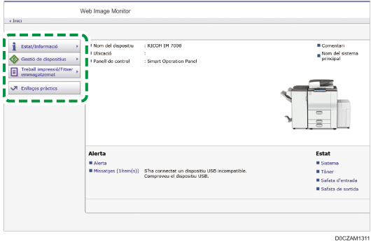 Il·lustració de la pantalla del navegador web