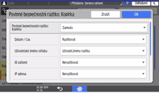 Ilustrace ovládacího panelu