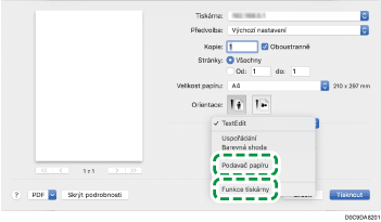 Ilustrace obrazovky ovladače