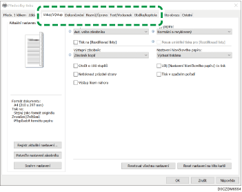 Ilustrace obrazovky ovladače