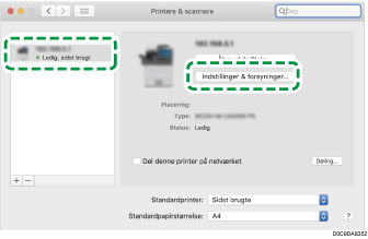 Illustration af driverskærmbillede