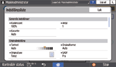 Operation panel screen illustration