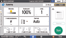 Operation panel screen illustration