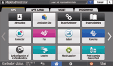 Operation panel screen illustration