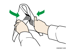 Abbildung: Auffächern des Papiers