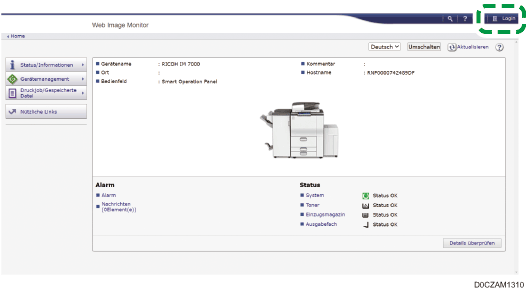 Abbildung Bedienfeld-Display
