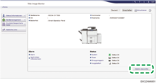 Webbrowser-Bildschirmdarstellung