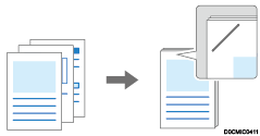 Illustration of stapling copied pages