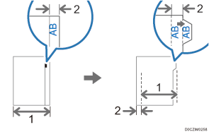 Illustration of tab position shift