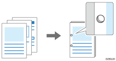 Illustration of punching holes on copied pages