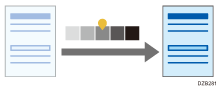 Illustration of result of image density adjustment