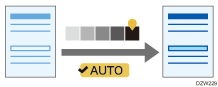 Illustration of result of image density adjustment